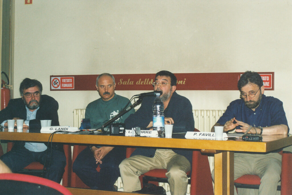 Imola, 1 luglio 2000. Da sinistra: Giampietro "Nico" Berti, Gianpiero Landi, Massimo La Torre, Paolo Favilli 